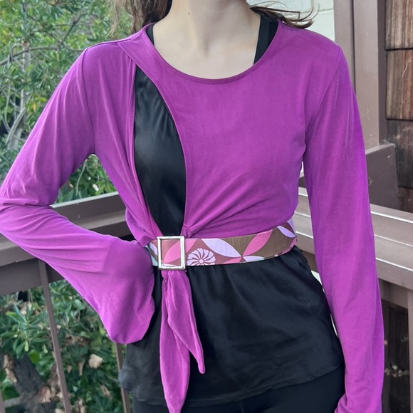 Belt- purple & blue fabric belt, AS Designs, fits small, 4/6 - Picture 3 of 16